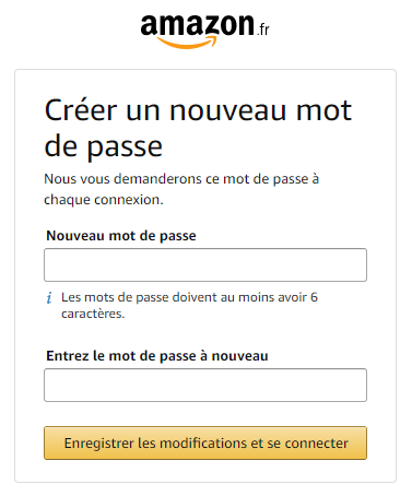 comment changer mot de passe amazon