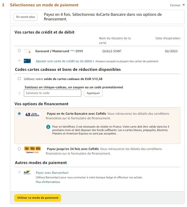 Comment payer en 10 fois sur Amazon ? Quelssont.fr
