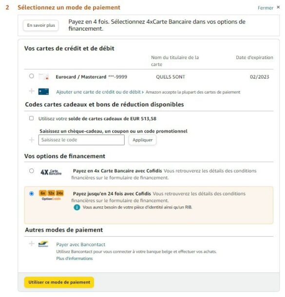 Comment payer en 10 fois sur Amazon ? Quelssont.fr