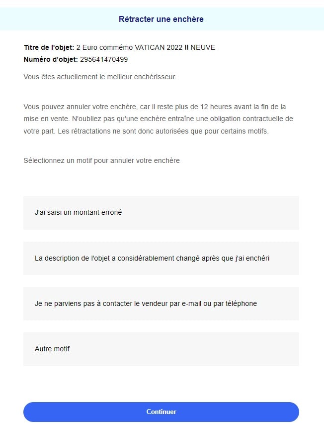 Comment annuler une enchère Ebay ? Quelssont.fr