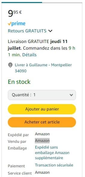 Produit vendu par Amazon