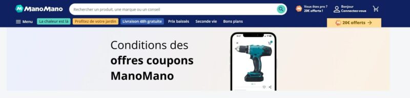 Page code promo livraison gratuite